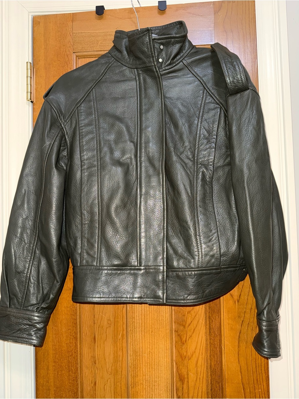 NWT Zara Leather Collection bomber jacket size XS MSRP $359